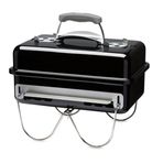 Weber Go-Anywhere/Taşınabilir Kömür Mangal, Katlanabilir Ayaklar, Kamp ve Piknik için Kompakt Tasarım, Dayanıklı Kaplama, Hava Akışı Kontrolü, Pişirme Yüzeyi, 42 x 26 cm, Siyah