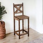 Weblonya Bar Tabure Ahşap Sandalye Mutfak Bar Sandalyesi 5150