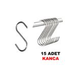 Weblonya Metal S Kanca Tel Askılık Mutfak Askısı Dolap Gardırop Askısı (15 Adet ) 6000