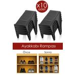 Webmall 10 Adet Tekli Ayakkabı Rampası Ayakkabı Düzenleyici Dolap Içi Organizer
