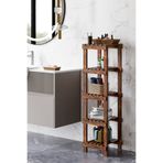 webotto 8 Ahşap 5 Raflı Açık Banyo Dolabı Banyo Düzenleyici Raf Kahverengi Mob114