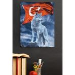 WebStyle Sayılarla Boyama Seti Çerçeveli Kasnaklı Tepedeki Kurt 60 x 75 cm