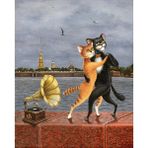 WebStyle Sayılarla Boyama Seti Kasnaklı Aşık Kedilerin Dansı 60 x 75 cm