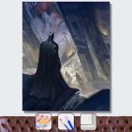WebStyle Sayılarla Boyama Seti Kasnaklı Batman ve Kedi Kadın 60 x 75 cm