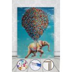 WebStyle Sayılarla Boyama Seti Kasnaklı Filin Balonla Seyahati 50 x 65 cm