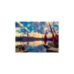 WebStyle Sayılarla Boyama Seti Kasnaklı Galata Da Balık Keyfi 40 x 50 cm