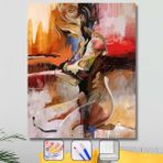 WebStyle Sayılarla Boyama Seti Kasnaklı Renkli Kadın 9 60 x 75 cm