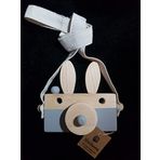 websunday Ahşap Dekoratif Oyuncak Tavşan Fotoğraf Makinesi, Askılı Sevimli Oyuncak, Duyusal Oyuncak, Eğitici Oyuncak, Hayvan Oyuncakları, 1 +2 +3 Yaş Kız Erkek Bebek Çocuk Hediyelik Oyuncak. (Gri)