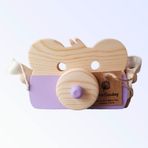 websunday Ahşap Eğitici Oyuncak Ayıcık Fotoğraf Makinesi, Askılı Şirin Oyuncak Kamera, Montessori Oyuncak, Bebek Oyuncakları, Hayvan Oyuncakları, 1 +2 +3 Yaş Kız Erkek Hediyelik Çocuk Odası için Oyuncak (Lila)