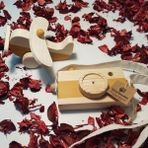 Websunday Ahşap Elyapımı Baby Uçak ve Oyuncak Fotoğraf Makinesi Set, Dekoratif, Eğitici Oyuncak, Çocuk Oyuncak - Hardal