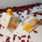 Websunday Ahşap Hediyelik Kumbara + Oyuncak Fotoğraf Makinesi Set, Dekoratif ,eğitici Oyuncak, Çocuk Oyuncak - Güneş Sarısı