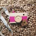 Websunday Ahşap Oyuncak Hediyelik Fotoğraf Makinesi - Fuşya