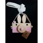 Websunday Ahşap Tavşan Fotoğraf Makinesi - Bebek Pembesi - Açık Pembe