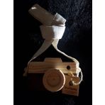websunday Dekoratif Fotoğraf Makinesi, Bebek Çocuk Boyun Asılı Fotoğraflı Sahne Kamera Oyuncak, Halatlı Sevimli Ahşap Kamera Oyuncaklar Çocuk Odası için Asılı Dekorasyon Kız Erkek Hediyelik Oyuncak (Kahverengi)