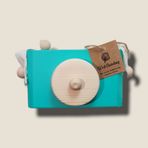 websunday Dekoratif Fotoğraf Makinesi, Bebek Çocuk Boyun Asılı Fotoğraflı Sahne Kamera Oyuncak, Halatlı Sevimli Ahşap Kamera Oyuncaklar Çocuk Odası için Asılı Dekorasyon Kız Erkek Hediyelik Oyuncak (Mint Yeşili)
