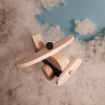 Websunday El Yapımı Ahşap Oyuncak Uçak, Eğitici, Kreatif, Vintage ve Doğal ve Güvenli Ahşap Bebek Oyuncak - Siyah