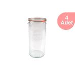 Weck 1040 ml Silindir Cam Kavanoz Seti 4 Adet