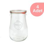Weck 1750 ml Cam Kavanoz Lale Serisi (4 Adet) - Şeffaf