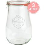 Weck 1750 ml Lale Cam Saklama Kavanozu 3 Adet