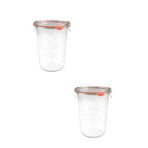 Weck 2 Adet Bardak Tip Cam Kavanoz Saklama Kabı 850 Ml