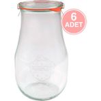 Weck 2700 ml Lale Cam Saklama Kavanozu 6 Adet - Şeffaf - 2,65 lt