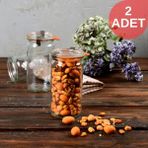 Weck 340 ml Silindir Cam Saklama Kavanoz Seti (2 Adet)