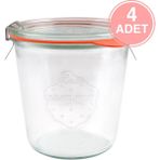 Weck 580 ml. Cam Saklama Kavanozu 4 Adet - Şeffaf