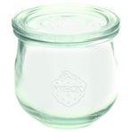 Weck Bardaklar Lale Kalıbı #746 370 ml (6 Adet, Mandallar + Kauçuk Dahil, Kapak ø 80 mm, Kavanozlar, Tatlı Bardakları, Marmelat Kavanozu Dahil) 58309