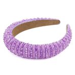 Wecoe Mor kafa bandı moda yapay elmas kafa bandı kadın yastıklı kafa bandı fantezi Bling elmas ışıltı kristal boncuklu kafa bandı sevimli saç bandı tatil saç aksesuarları kadınlar kızlar için