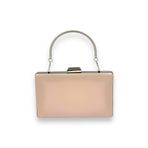 Wedding Fashion 2026 Özel Seri Cilt Mat Deri Metal Saplı Ten Rengi Şık Abiye Clutch Çanta Balo Mezuniyet Kına
