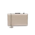 Wedding Fashion 2026 Yeni Sezon Ten Nude Rengi Gümüş Kasalı Saten Abiye Çanta Clutch Balo Mezuniyet Çantası El