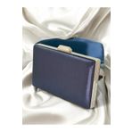Wedding Fashion Lacivert Renk Abiye Çanta Mat Sıvama Saten 2026 Özel Seri Portföy Clutch Çanta Düğün Nişan Mezuniyet