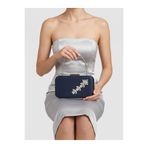 Wedding Fashion Lacivert Renk Z.A.R.A. Saten Kristal Taş İşlemeli Zincirli Kadın Abiye Çanta Düğün Nişan Mezuniyet