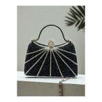 Wedding Fashion Siyah Renk Komple Taşlı Kadın Abiye Çanta 2026 Özel Seri Trend Tasarım Orijinal Ürün Modern Stil