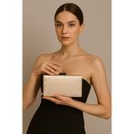 Wedding Fashion Ten Nude Renk Simli Saten 2026 Trend Kadın Abiye Çanta Düğün Nişan Mezuniyet Göz Alıcı Lüks Dokunuş