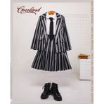 Wednesday Addams Ceket Kostüm Cosplay Kız Çocuk - Siyah - 10 Yaş
