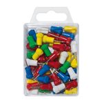 Wedo 56499 raptiye Nikel (demir tel ve plastik, kafa çapı, bir şişin uzunluğu, 7,5 mm, 24 mm) 50 adet, çeşitli renklerde