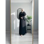 Wedof Design Anvelop Abaya Uzun Ferace Kap Namaz Elbisesi - 36 / 44 - Siyah