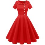 Wedtrend Kokteyl elbisesi, kadın, Rockabilly elbisesi, bayan, kutlama gecesi, kısa, vintage elbise, 50'li yıllar, Kırmızı, M