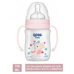 Wee Baby 0-6 Ay 150 ml Klasik Geniş Ağızlı Kulplu Pembe Pp Biberon