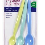 Wee Baby 123 3'lü Mavi Set Mama Kaşığı
