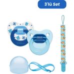 Wee Baby 2’li Damaklı Emzik No:1 - Erkek (Kutu ve Band Seti) - 0 - 6 Ay - Mavi