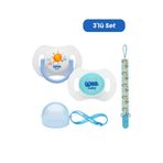 Wee Baby 2'li Gece Gündüz Emzik No:1 MAVİ (Kutu ve Band Seti)