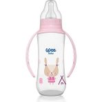 Wee Baby 745 Kulplu Biberon 270 ml Pembe Renkli Plastik Malzeme ile 6-18 Aylık Bebekler İçin Özel Tasarım