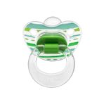 Wee Baby 837 6-18 Ay Silikon Şeffaf Desenli Damaklı Emzik Yeşil