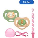 Wee Baby Duo Simetrik Uçlu Emzik 0-6 Ay No:1 Kız (Kutu ve Band Seti) - 0 - 6 Ay - Şeffaf