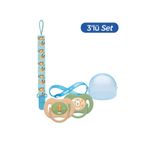 Wee Baby Duo Simetrik Uçlu Emzik (Kutu ve Band Seti) 0-6 Ay Erkek