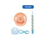Wee Baby Pure Yuvarlak Uçlu Kauçuk Emzik No:1 - SOMON (Kutu ve Band Seti) ERKEK
