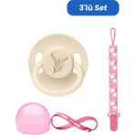 Wee Baby Pure Yuvarlak Uçlu Kauçuk Emzik No:2 - Krem (Kutu ve Band Seti) Kız - 6 - 18 Ay
