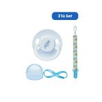 Wee Baby Pure Yuvarlak Uçlu Kauçuk Emzik No:2 - MAVİ (Kutu ve Band Seti)